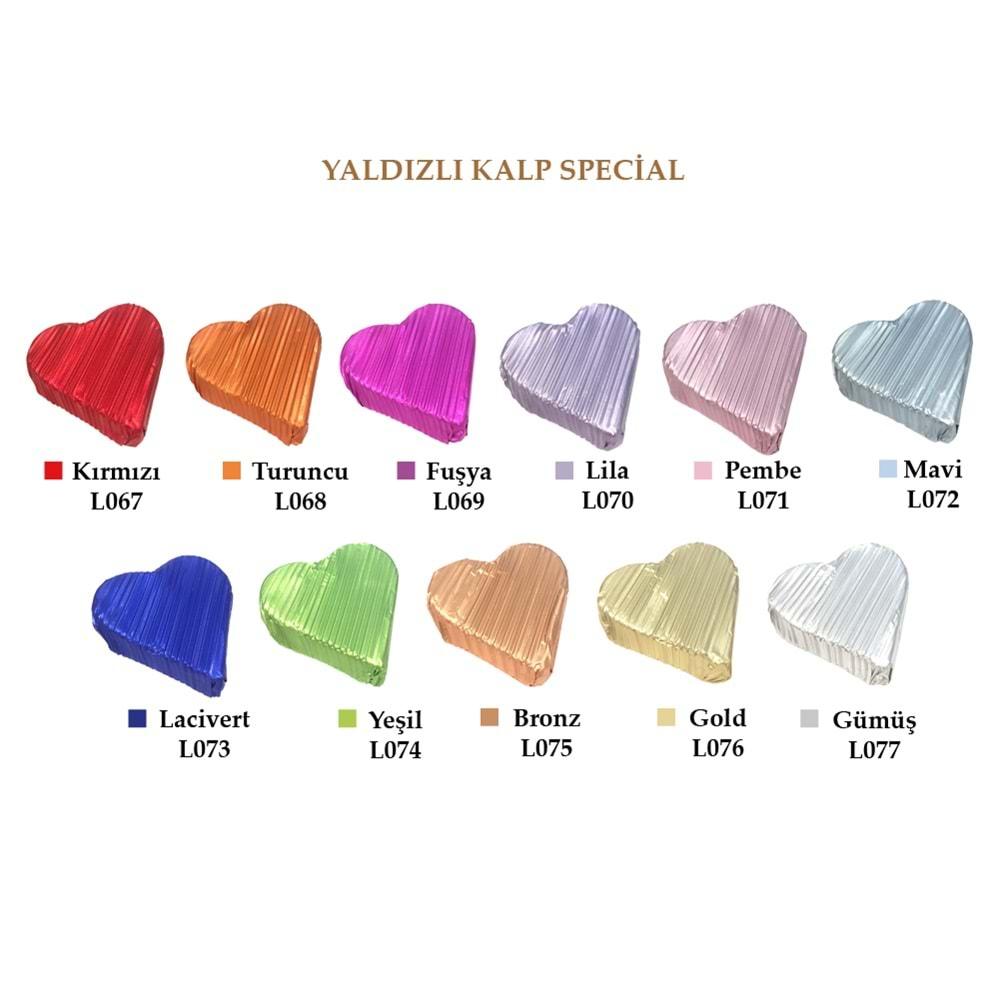 BOLÇİ ÇİKOLATA (L071) YALDIZLI KALP PEMBE 2,1 KG
