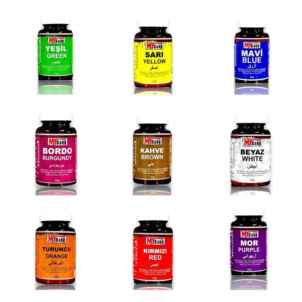 MY BAKE YAĞ BAZLI TOZ BOYA SARI 25 GR