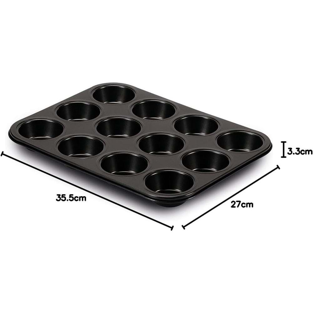 GUARDINI TEFLONLU 12 Lİ MUFFİN KEK KALIBI 36 x 27 x 3 CM
