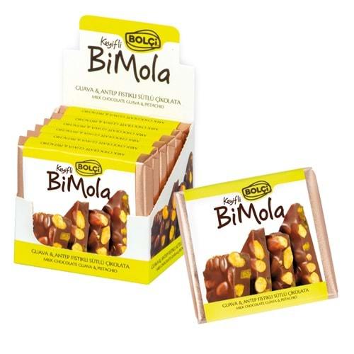 BOLÇİ ÇİKOLATA (B620) Bİ MOLA SÜTLÜ FISTIKLI GUAVA TABLET ÇİKOLATA 70 GR 6 LI