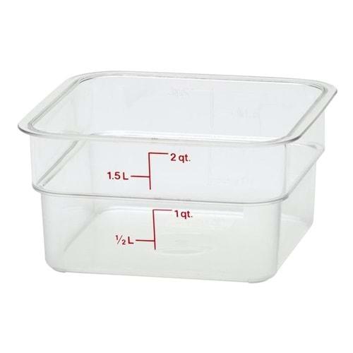 CAMBRO POLİKARBON KARE SAKLAMA KABI 1,9 LT ŞEFFAF