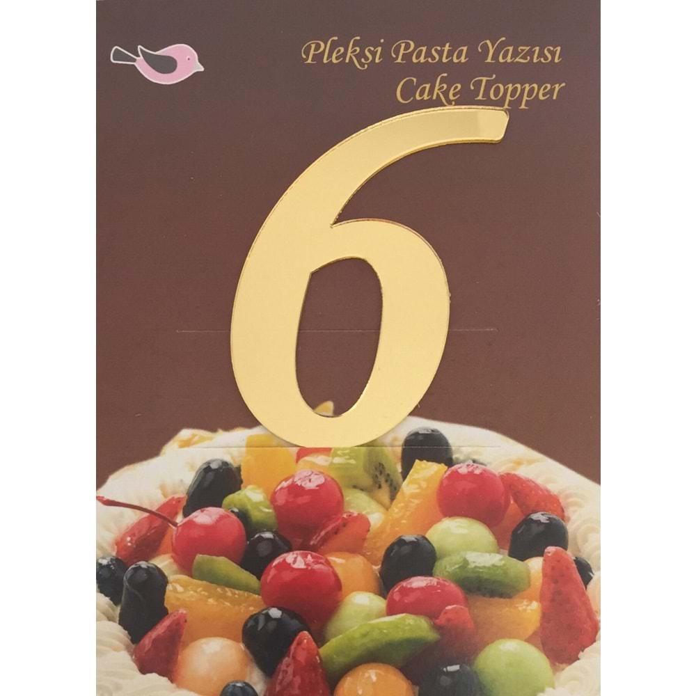 PLEKSİ SÜS ALTIN RAKAM 6